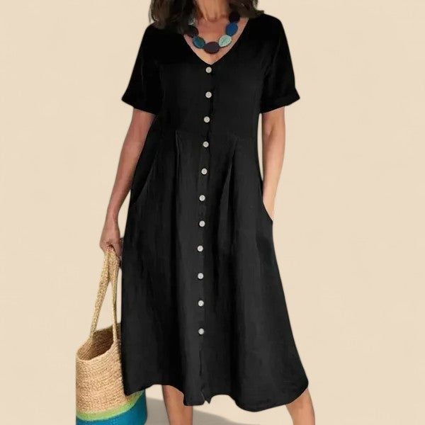 Vivienne - Rochie Din Bumbac Cu Mâneci Scurte