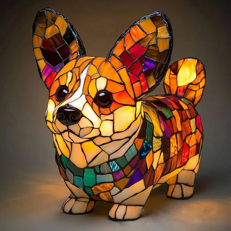 LumiCorgi - Lampă Magică Corgi Din Vitralii