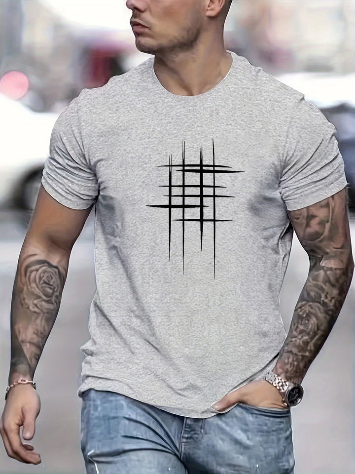 Pantazis - Tricou Eleganță Cu Guler Rotund și Imprimeu Grafic