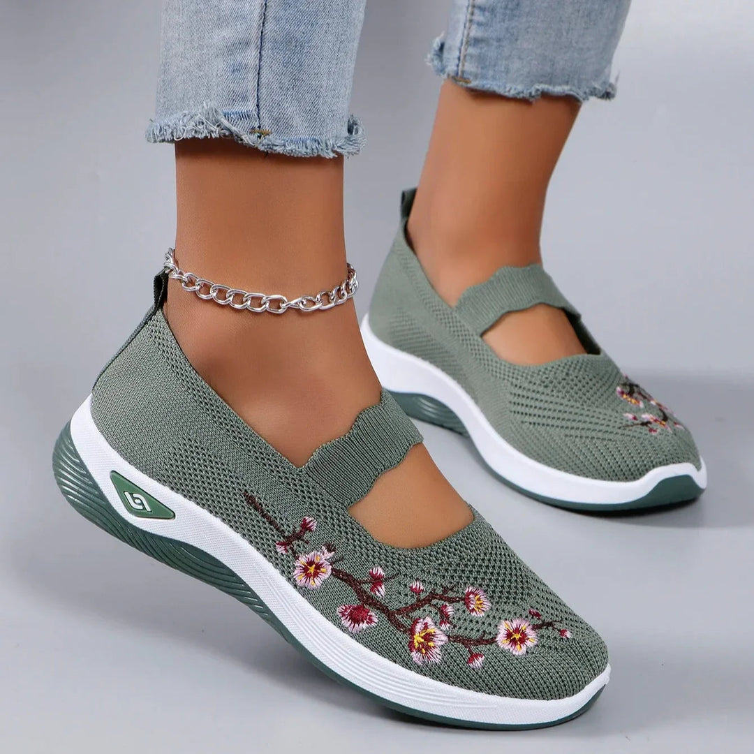 Fajon - Adidași Confortabili Cu Broderie Florală