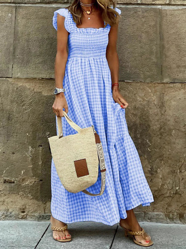 Jayne - Rochie Lungă Fără Mâneci, Cu Decolteu Pătrat