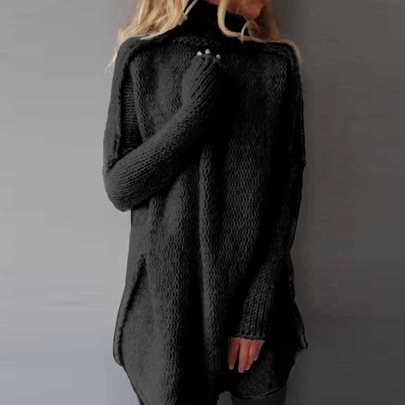 Natalie – Pulover Cu Guler Rulat, Tricotat