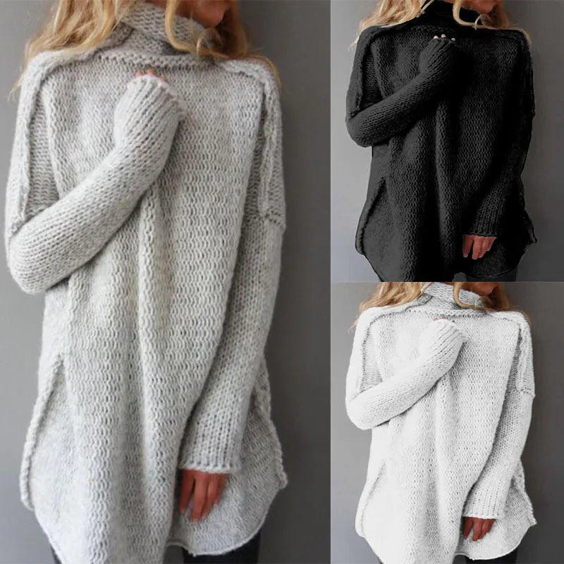 Natalie – Pulover Cu Guler Rulat, Tricotat