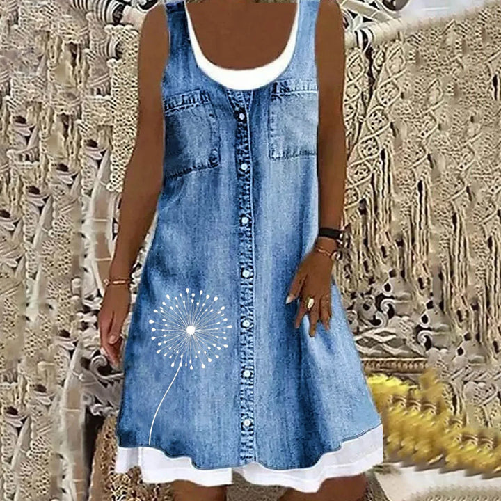 Natasza - Rochie Din Denim Moale și Elegantă