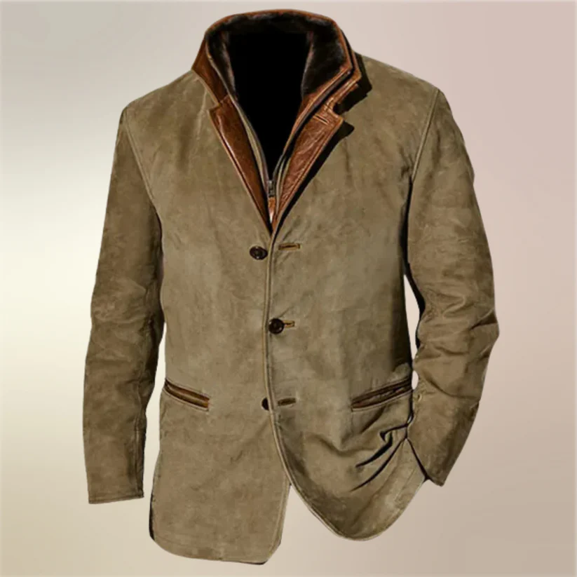 Cesario - Jacheta Casică Din Piele Vintage