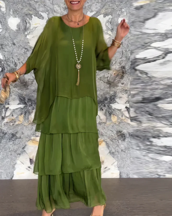 Leona - Laza Kerek Nyakú Maxi Ruha