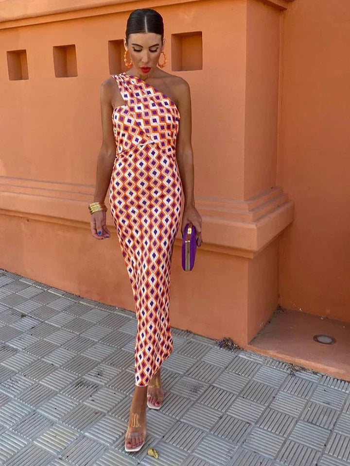 Svetlena - Rochie Maxi Elegantă Cu Un Umăr