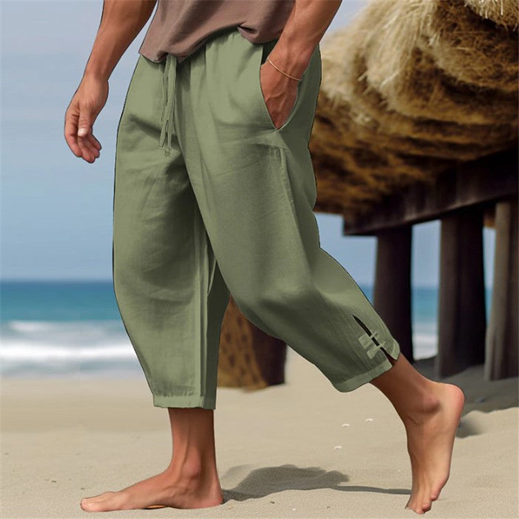 Erich - Pantaloni Confortabili Din In Elitic Pentru Vară
