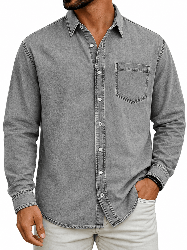 Markrem - Cămașă Din Denim Cu Buzunar Frontal
