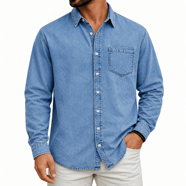Markrem - Cămașă Din Denim Cu Buzunar Frontal
