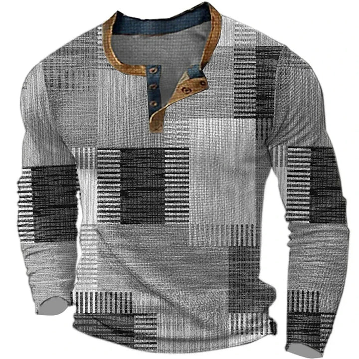 Ignazio - Tricou Henley Cu Patchwork în Blocuri De Culori