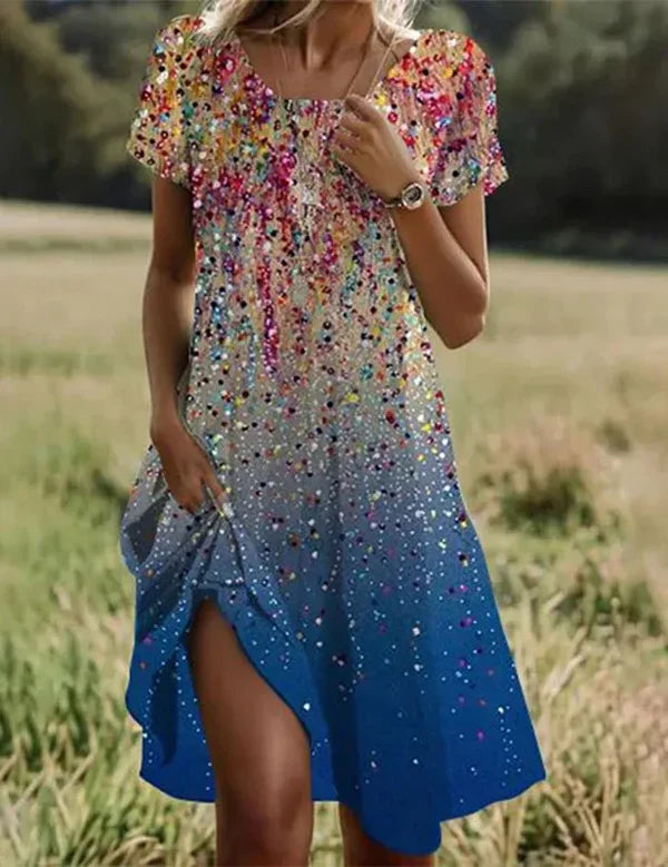 Giovana – Rochie Midi Elegantă Cu Mâneci Scurte