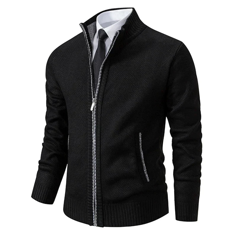 Yitzhak - Cardigan Tricotat Casual cu Guler în Picioare