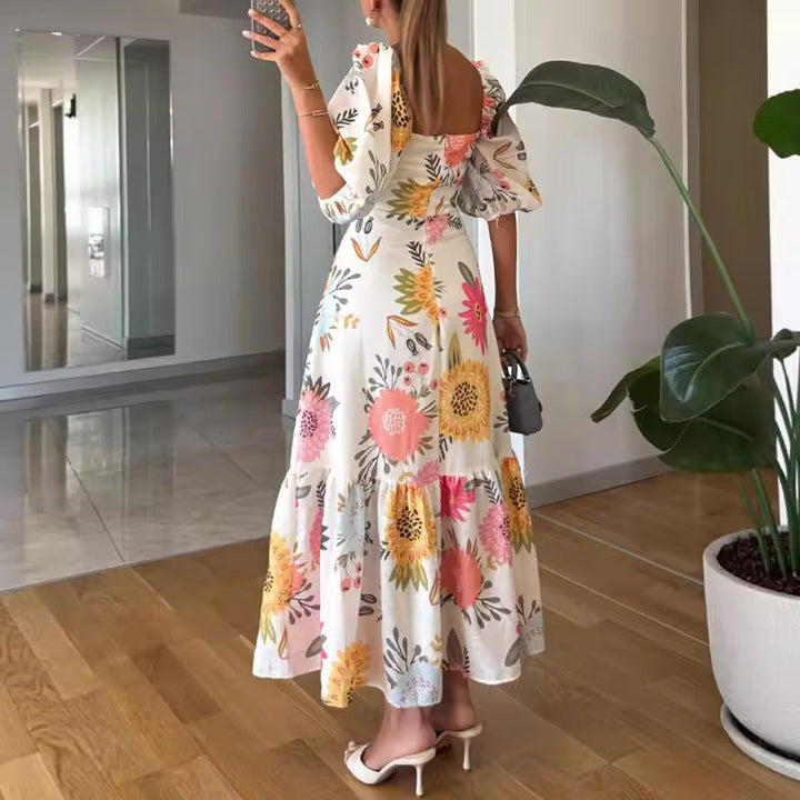 Kittina - Rochie Lungă Cu Flori