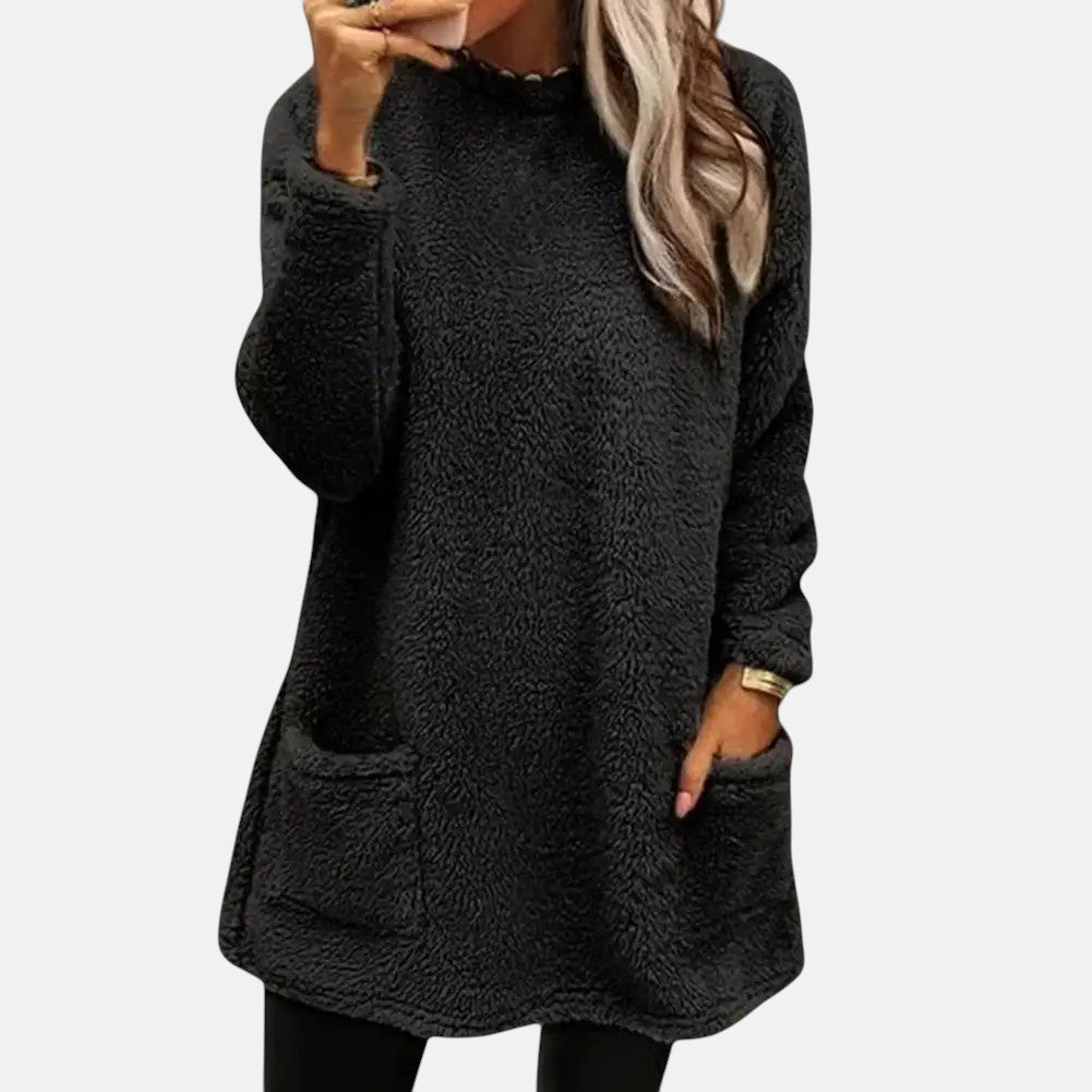 Oriella - Pulover Moale Din Fleece cu Buzunar