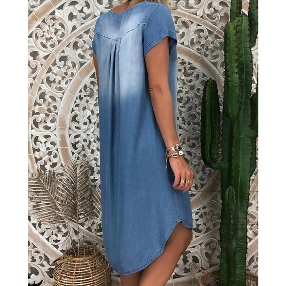 Alicja - Rochie Casual Din Denim Pentru Vară