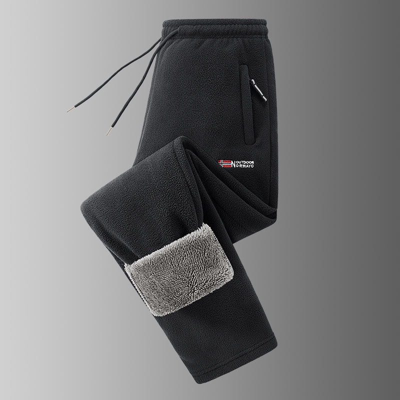 Ingolf - Pantaloni Căptușiți Cu Fleece, Cu Șnur Și Buzunare Cu Fermoar