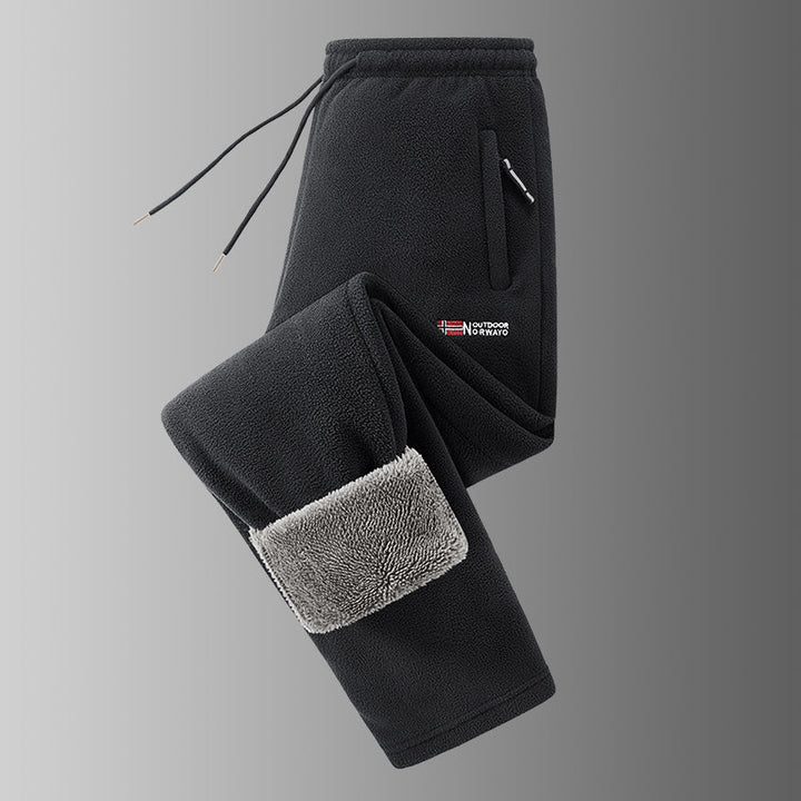 Ingolf - Pantaloni Căptușiți Cu Fleece, Cu Șnur Și Buzunare Cu Fermoar