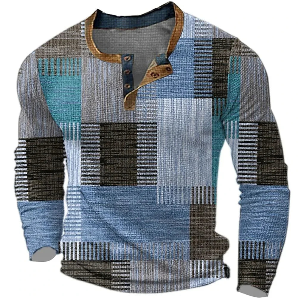 Ignazio - Tricou Henley Cu Patchwork în Blocuri De Culori