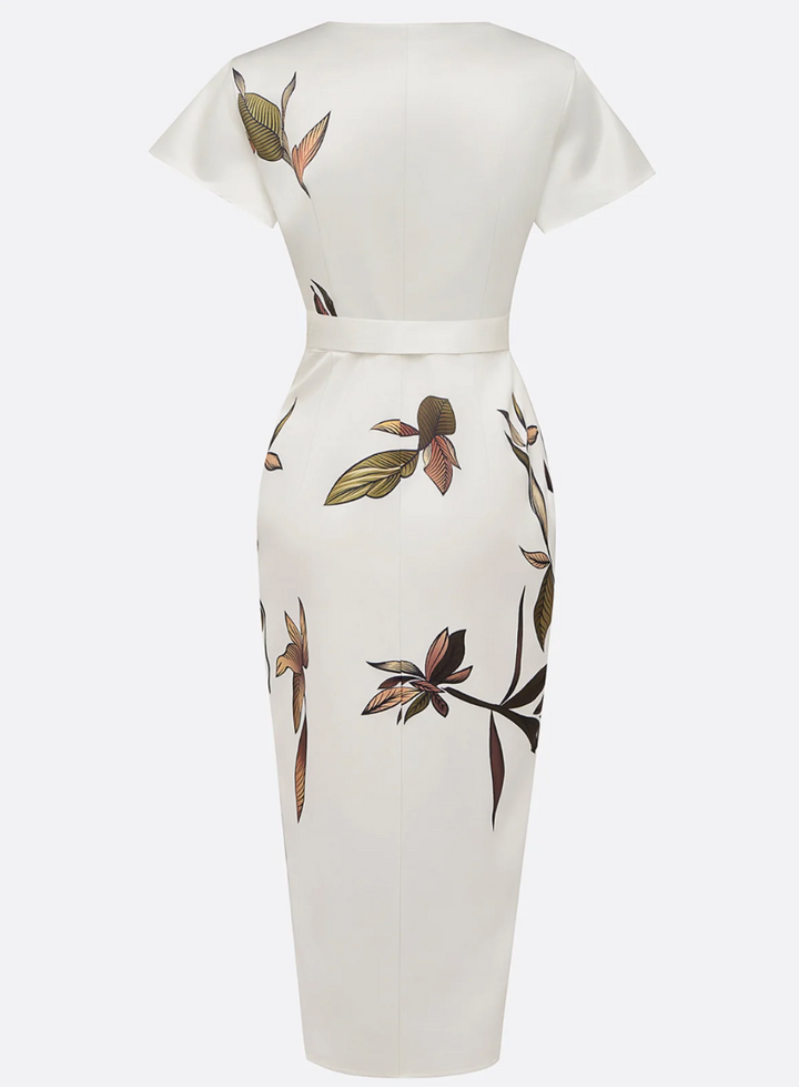 Beverly - Rochie Elegantă Din Satin Alb