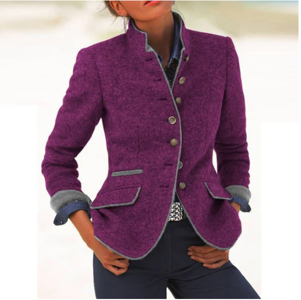 Nysha - Blazer cu guler ridicat, în stil tradițional