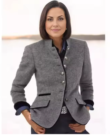 Nysha - Blazer cu guler ridicat, în stil tradițional