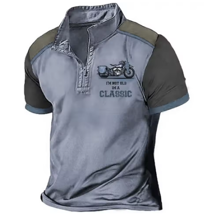 Scholte - Tricou Polo Clasic Pentru Motocicliști cu Jumătate de Fermoar