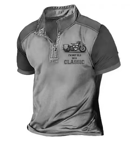 Scholte - Tricou Polo Clasic Pentru Motocicliști cu Jumătate de Fermoar
