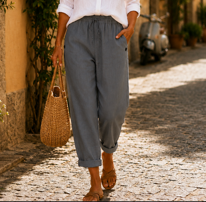 Pillina - Pantaloni Din in Cu Crdon La Talie