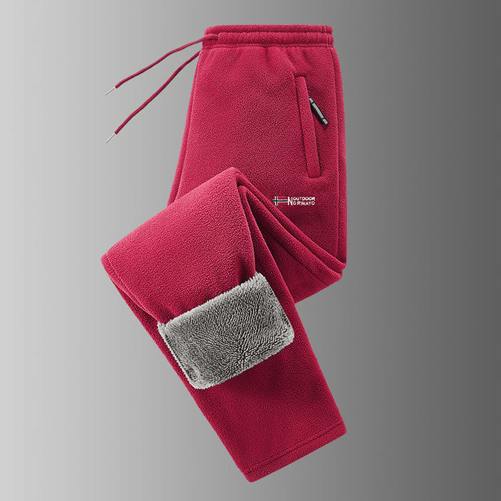 Ingolf - Pantaloni Căptușiți Cu Fleece, Cu Șnur Și Buzunare Cu Fermoar