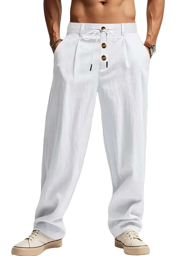 Gencio - Pantaloni Din in Cu Croială Lejeră