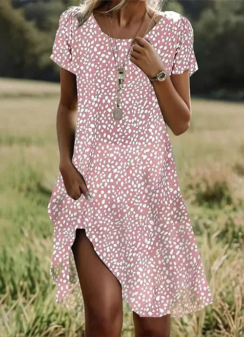 Giovana – Rochie Midi Elegantă Cu Mâneci Scurte