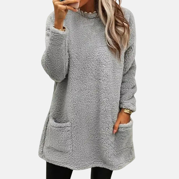 Oriella - Pulover Moale Din Fleece cu Buzunar