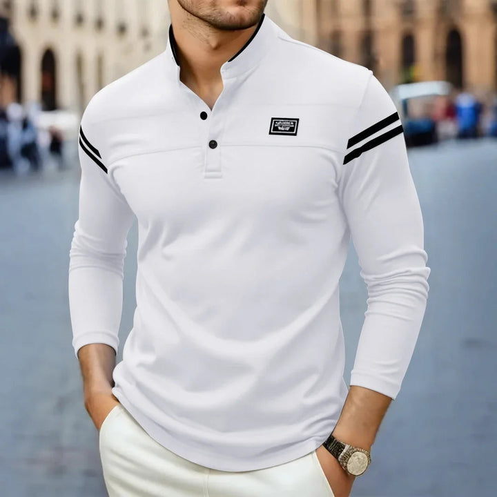 Grayson - Cămașă Casual Cu Mâneci Lungi Si Dungi Pe Umeri