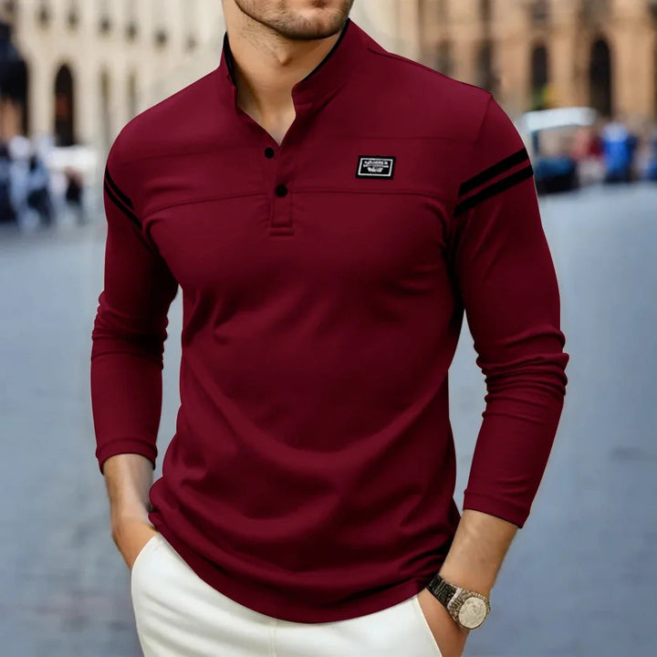 Grayson - Cămașă Casual Cu Mâneci Lungi Si Dungi Pe Umeri