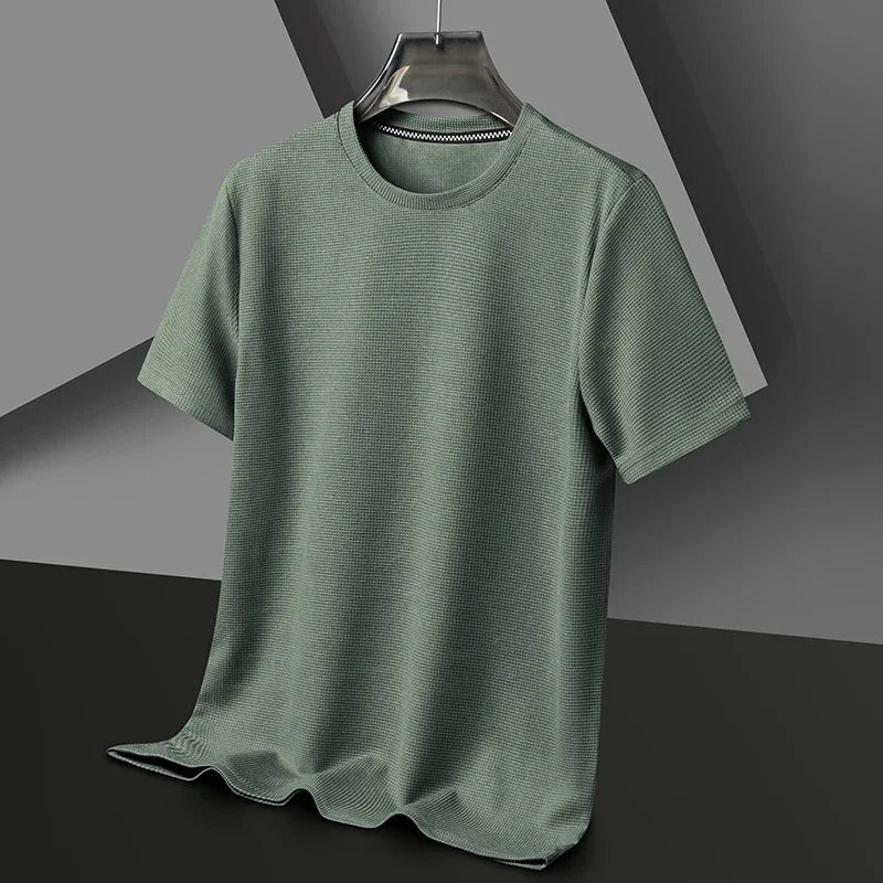Sajid - Tricou Cu Guler Rotund Și Mâneci Scurte Cu Textură