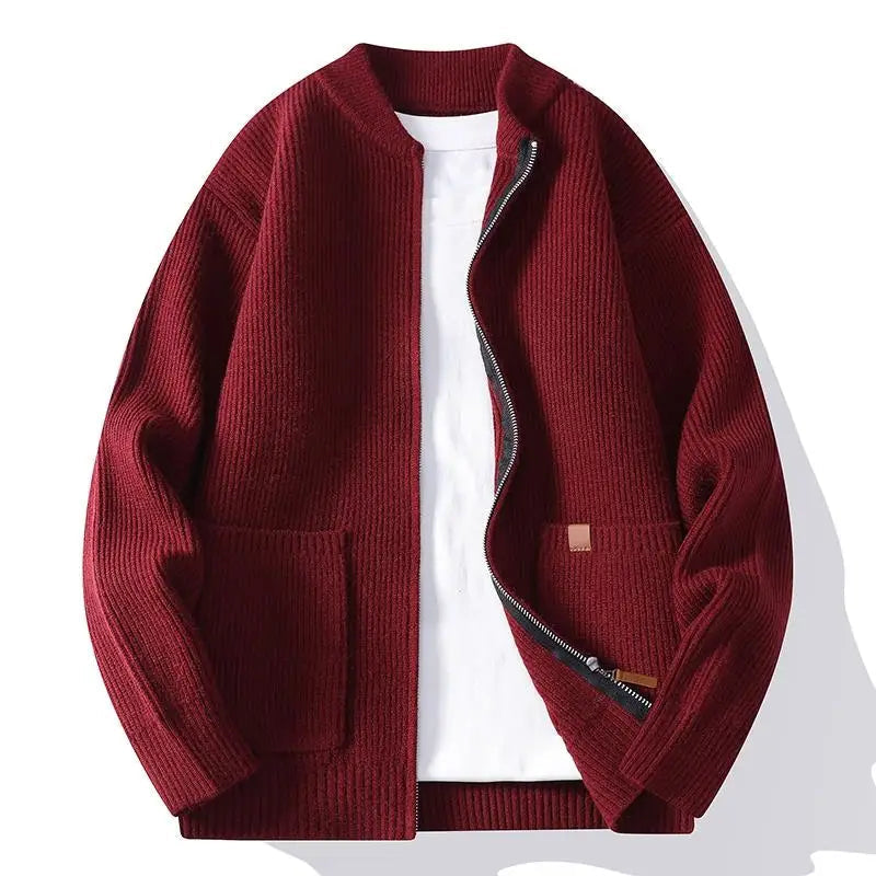 Jorje – Cardigan Din Tricot Cu Nervuri, Cu Fermoar