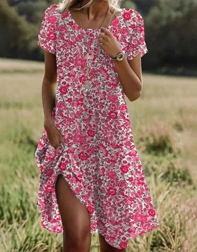 Giovana – Rochie Midi Elegantă Cu Mâneci Scurte