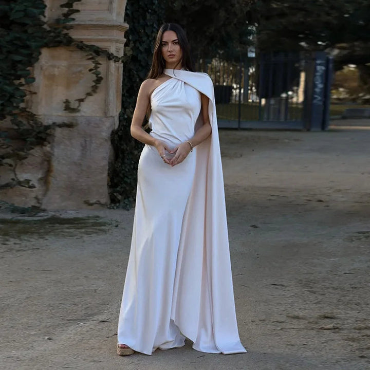 Lucila - Rochie Lungă Cu Gât Halter