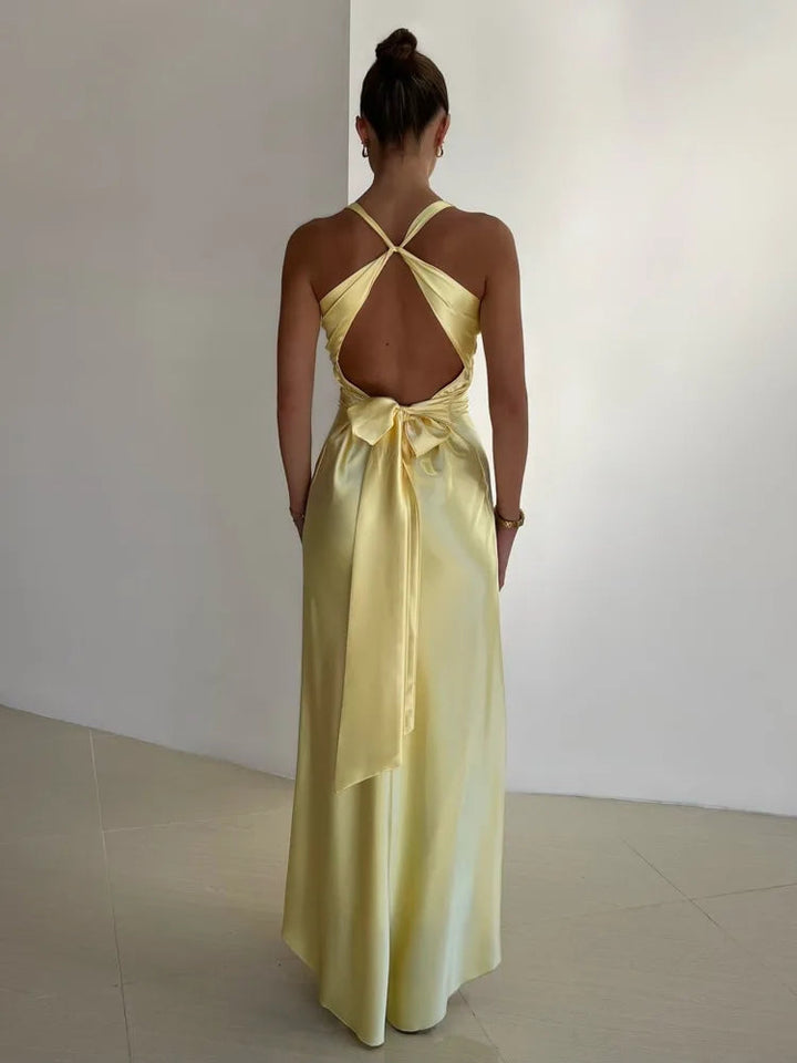 Fabiola - Rochie Maxi Fără Mâneci Cu Decolteu In V Si Eleganță