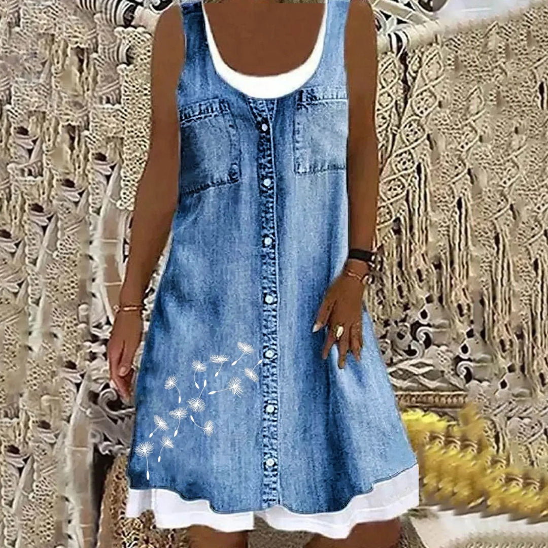 Natasza - Rochie Din Denim Moale și Elegantă