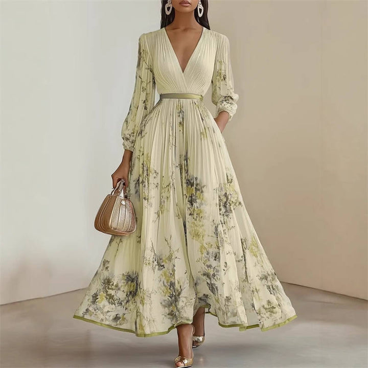 Pramudi - Rochie lungă Elegantă cu Mâneci lungi