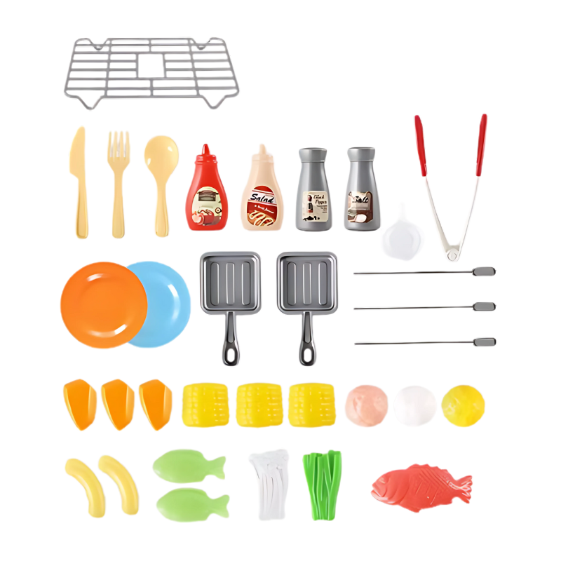 GrillMagic - Set de Joacă Pentru Grătar cu Mâncare care își Schimbă Culoarea