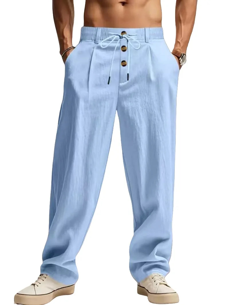 Gencio - Pantaloni Din in Cu Croială Lejeră
