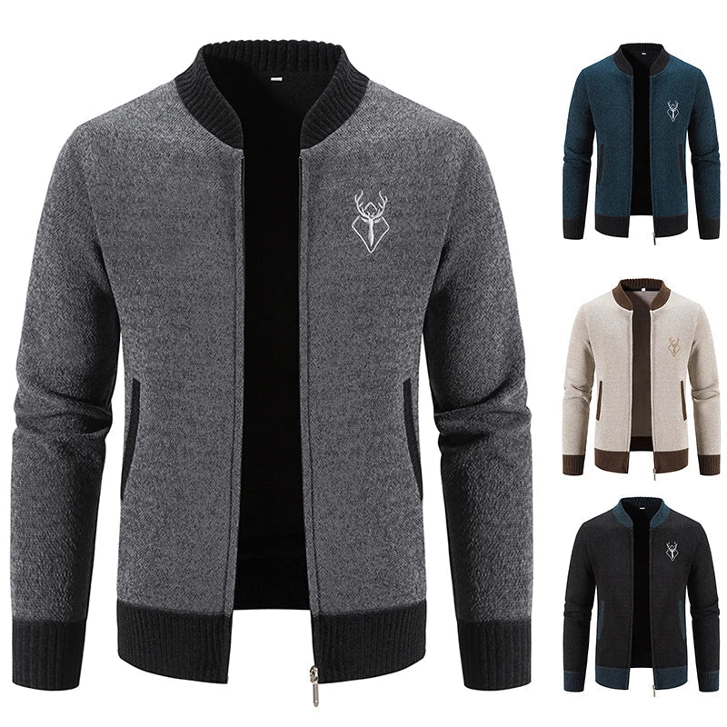 Ferrian - Cardigan Tricotat Cu Fermoar Si Buzunare