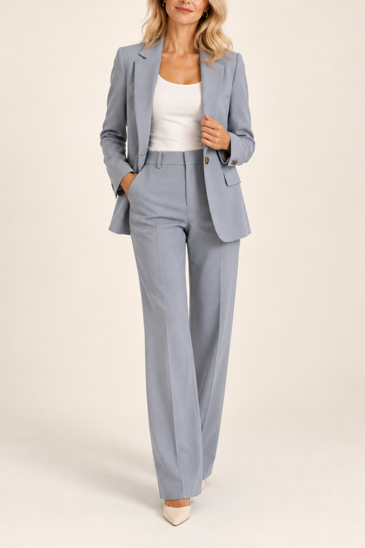 Danyela – Set Compus Din Blazer și Pantaloni cu Croi Drept
