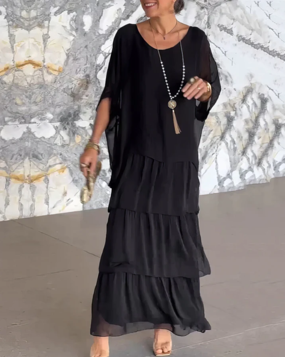 Leona - Laza Kerek Nyakú Maxi Ruha
