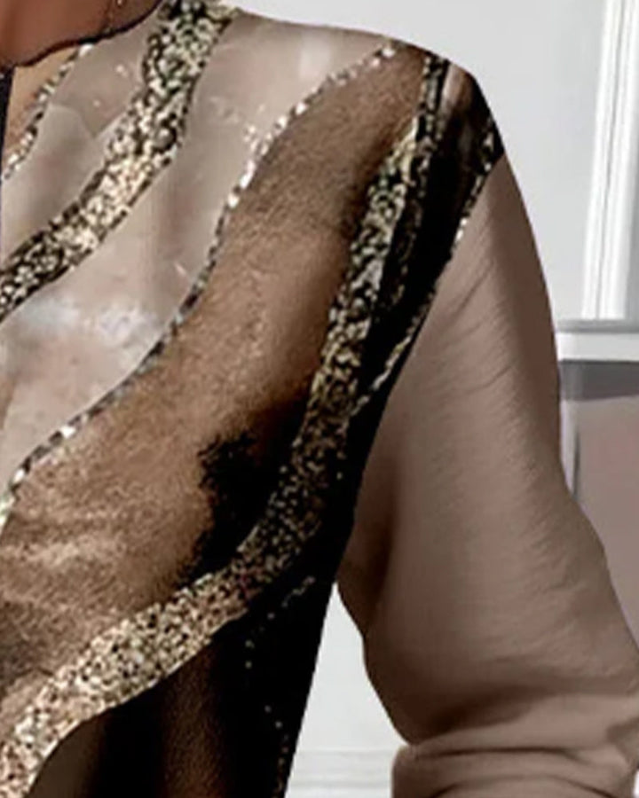 Kajsa - Hanorac Cu Imprimeu Vintage și Fermoar Pe Jumătate