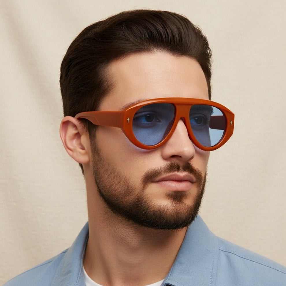 SkyForge - Ochelari De Soare De Aviator Cu Rame Groase