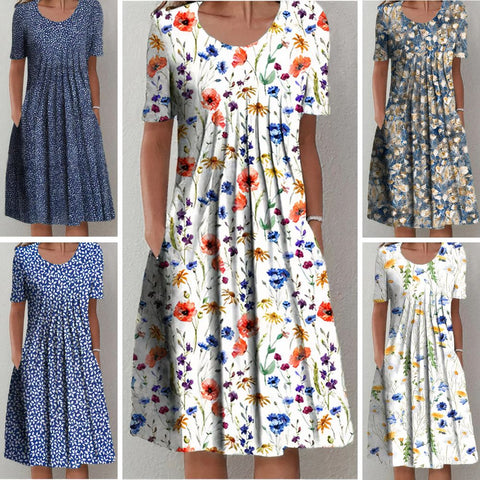 Nicolina - Rochie Florală Din Bumbac Cu Eleganță